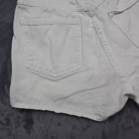 Original Jeanjer Shorts Womens 9 White High Rise Flat Front Double Button Zip - Picture 14 of 15